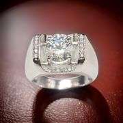 Men's 3.75 Ct White VVs1 H-I Fire Moissanite Ring
