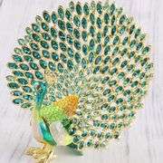 Hand-Painted Peacock Jewelry Box
