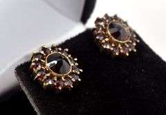 Red Garnet Gemstone Stud Earrings in Sterling Silver
