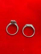 CERTIFIED 14K WHITE GOLD DIAMOND WEDDING SET. 2.50 CARATS