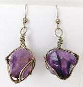 Dangly Natural Amethyst Earrings
