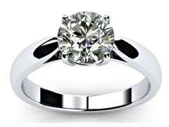 14 Kt White Gold Plated 2.75 VVS1 White F-G Fire Moissanite Ring