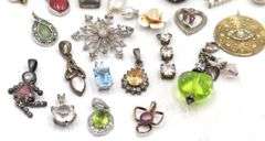 Group lot of Vintage 925 sterling silver pendants