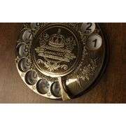 1921 Vintage Wooden Telephone with Rotary Dial and Metal Bell