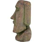 Heavy 16" Hand-Cast Easter Island Moai Head Sculpture
