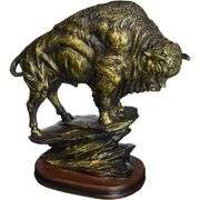 Antiqued Bronze Finish American Buffalo Statue Bison