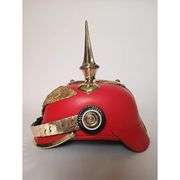 Red Leather German Pickelhaube Helmet