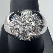 14 Kt White Gold Plate 7.25 Ctw Lab Simulated Diamond Ring