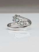 Twin Solitaire 14 Kt White Gold Plate 4.5 Ctw VVs1 F-G Fire Moissanite Ring