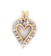10kt Yellow gold diamond heart shaped pendant