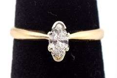 Amazing 14K Yellow Gold Solitaire Diamond Ring