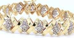 10kt Yellow gold 2.75ctw diamond pave X link bracelet