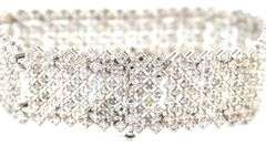 925 Sterling silver diamond wide bracelet
