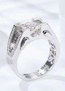 Men's Dynamic 18 Kt White Gold Plate 2 Ct VVs1 Lab Simulated Diamond Ring