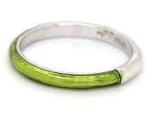 Sweet 18K WG Band with Lime Green Enamel