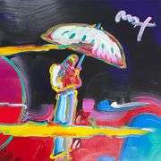 One of a Kind Acrylic Mixed Media on Paper by Peter Max, Hand Signed by the Artist