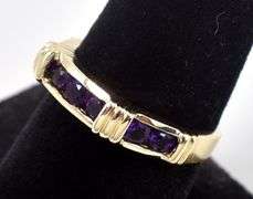 Amazing 14K Yellow Gold Amethyst Gemstone Ring