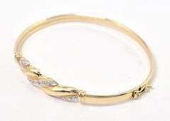Ravishing 14K Yellow Gold Diamond Bangle Bracelet