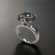 Huge 11.5 Ct VVs1 Ice Blue Lab Simulated Diamond 14 Kt White Gold Plated Ring