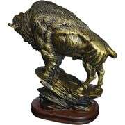 Antiqued Bronze Finish American Buffalo Statue Bison