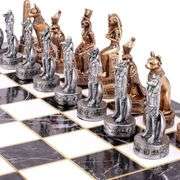 Egyptian Style Chess Set with Folding Chess Board
