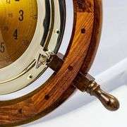 24" Pirate's Nautical Steering Wheel Styled Porthole Clock