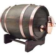 Vintage Walnut-Stained Wooden Barrel Liquor Dispenser