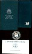 2 Different Proof Commemorative Silver Dollars w/Box & CoA: 1987 & 1990