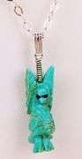 Carved Turquoise Dragon Pendant on Sterling Chain