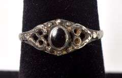 Black Onyx Gemstone Ring in Sterling Silver