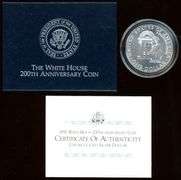 2 Different BU Commemorative Silver Dollars w/Box & CoA: 1986 & 1992