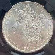 1884 O Brilliant Uncirculated Morgan $ NGC With Original Bag Fragment