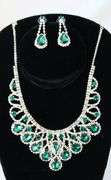 Emerald Color Jewelry Neck Lace And Earrings