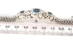John Hardy Batu Kali triple square station blue topaz bracelet