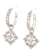 14kt White gold snowflake diamond drop earrings
