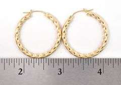 Wonderful 10K Yellow Gold Hoop Earrings