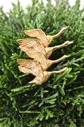 Charming Well-Detailed 14K  Flying Geese Brooch
