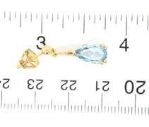 18kt Yellow gold 3ctw pear shaped aquamarine dangle earrings