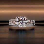 Sparkling 2.15 Ct 14 Kt White Gold Plated Engagement Ring