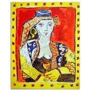 Exotic Woman With Wine Glass by Wayne Ensrud