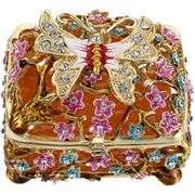 Butterfly Rhinestone Trinket Box