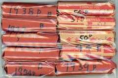 10 Different Rolls of Lincoln Wheat Cent Dates