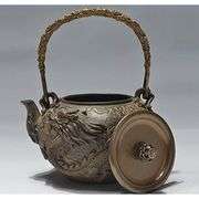 Japanese Dragon and Phoenix Cast Iron Teapot