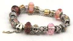 Pandora bracelet with 18 charms