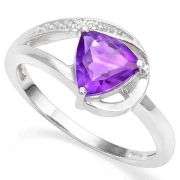 STERLING SILVER AMETHYST RING