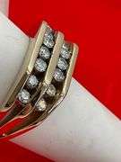 MEN'S CERTIFIED 14K YELLOW GOLD AND DIAMOND RING