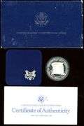 2 Different Proof Commemorative Silver Dollars w/Box & CoA: 1987 & 1990