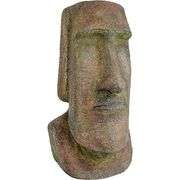 Heavy 16" Hand-Cast Easter Island Moai Head Sculpture