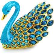 Blue Swan Jewelry Trinket Box