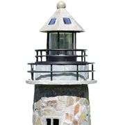 35-inch Decorative Cobblestone Solar Garden Lighthouse
